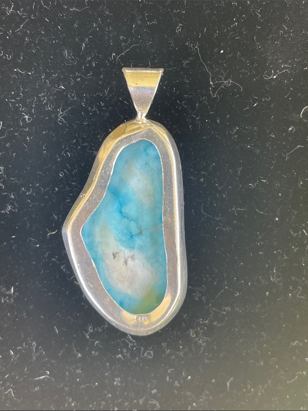925 Sterling Silver Southwestern Statement Pendant | Faux Turquoise - Picture 2 of 7